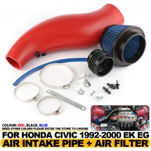 Red Air Intake Pipe For Honda Civic 1992-2000 EK EG With Air Filter Intake Pipe - Picture 1 of 12
