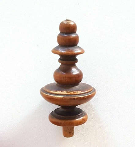 Wood carving finial Antique post topper for Furniture Architectural salvage 2.5" Cover