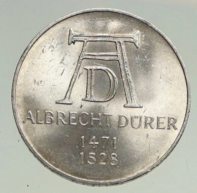 1971 D GERMANY Vintage ALBRECHT DURER Artist Silver German 5 Mark Coin i94489 - Image 1 of 3