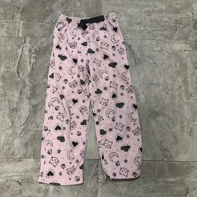 Carters Girls Fleece Pajama Pants Pull On Elastic Waist Pink Cats Stars Size 6 - Image 1 of 4
