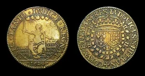 Die Gerechtigkeit Sitzend Louis XIII 1624 - Messing F12133 - Picture 1 of 1