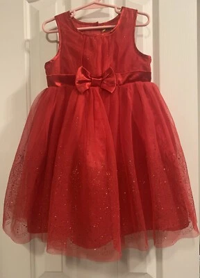 Genuine Kids By Oshkosh Girls Red Tulle Formal Dress Size 5T - Image 1 of 4