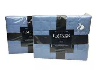 Ralph Lauren Asher Blue 26 x 26 in. European Sham 100% Cotton (2) - Picture 1 of 10