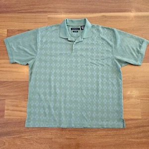 Hathaway Golf Polo shirt Coolmax Performance Green Diamond Argyle Mens XL - Picture 1 of 10