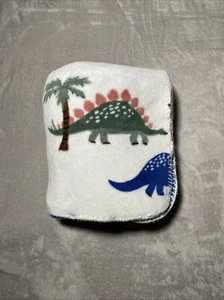 Cloud Island Plush Dinosaur Baby Blanket Trees Volcano Reversible Blue 30"x40" - Picture 1 of 6