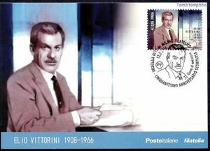 Italia 2016 Elio Vittorini Scrittore Libri Letteratura Scrittura Maxicard - Foto 1 di 1