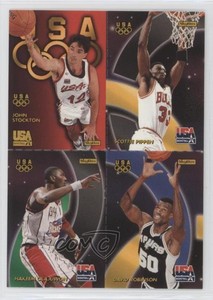 1996 Skybox USA Basketball Quads Scottie Pippen Hakeem Olajuwon David Robinson