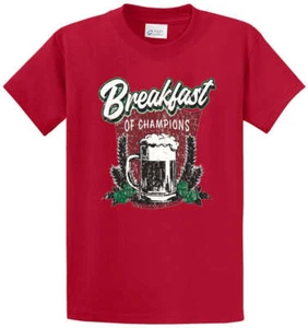 Breakfast Of Champions bedrucktes T-Shirt Baumwolle normale und große und große Größen - Bild 1 von 6