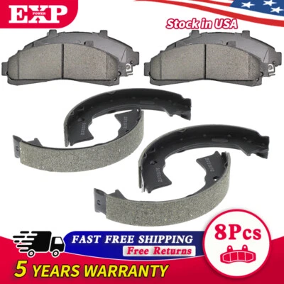 Front Rear Ceramic Brake Pads + Parking Shoe Kit For Ford Ranger Explorer - Image 1 of 4