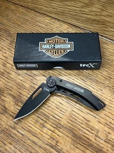 NEW HARLEY-DAVIDSON New Case Tec X Black Stonewash framelock Motorcycle knife - Picture 1 of 7