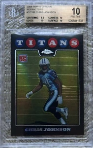 2008 TOPPS CHROME REFRACTOR CHRIS JOHNSON RC BGS 10 POP 7 - Picture 1 of 2