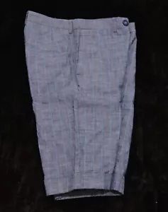 LN! Mirko gray aqua blue stripes cotton shorts Men's 46 I / 32 US Made in Italy - Picture 1 of 4