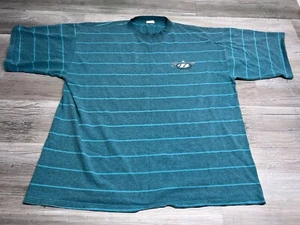 Vintage 90s Bugle Boy T-Shirt Striped Short Sleeve Skater Boy Tee L Made in USA - Picture 1 of 7