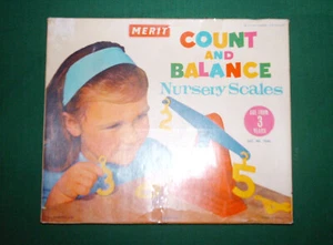 1964 Merit Toys Count & Balance Nursery Scales Educational Cards Boxed Excellent - Picture 1 of 3