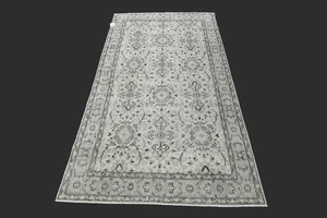 Vintage Turkish Oushak Rug, Beige 4x7 ft, Handmade Wool, Bohemian Anatolian - Picture 1 of 10