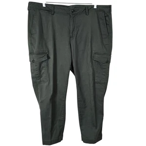 Lands End Cargohose Damen 20W Grün Mid Rise Slim Leg Freizeit Komfort Outdoor - Bild 1 von 8