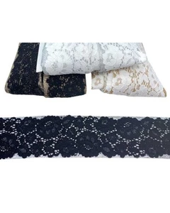 50 Cm Passamaneria Gallone Pizzo Rashel Elastico Lurex Glitter Alto 6 Cm 2258 - Imagen 1 de 22