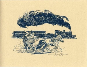 RAY BRADBURY - THE NEFERTITI-TUT EXPRESS promo firmato dall'illustratore GARY GIANNI - Foto 1 di 2