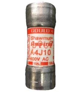 A4J10 GOULD SHAWMUT 10 AMP 600 VOLT KLASSE J SICHERUNG - KREUZ MIT JKS, JLS, JCL --SES - Bild 1 von 1