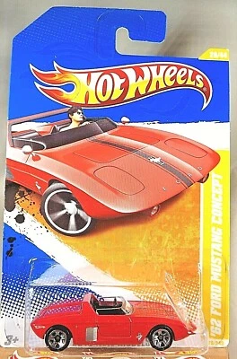 2010 Hot Wheels #28 New Models ’62 FORD MUSTANG CONCEPT Red Variant w/5 Spokes - Image 1 of 4