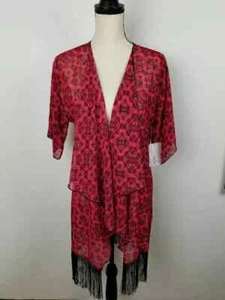 LuLaRoe Monroe Kimono Top, Size Small (NWT Geometric Aztec Black Bright Pink) - Picture 1 of 4
