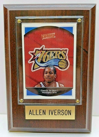 Allen Iverson Philadelphia 76ers Sixers Mounted Upper Deck Victory Card Plaque Cover