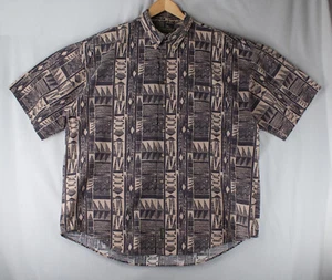 VTG 90s Generra Camp Shirt Men’s XL Boxy Mixed Print Tribal Short Sleeve Button - Picture 1 of 6