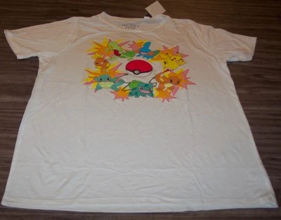 WOMEN'S TEEN POKEMON T-shirt LARGE NEW w/ TAG Pikachu Squirtle Charmander  — 第 1/3 张图片
