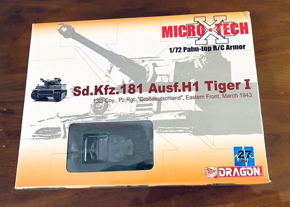 DRAGON Micro X Tech 1/72 Palm-Top R/C Armor Tiger I Sd.Kfz.181 Ausf.H1 40MHz NEW - Image 1 of 4