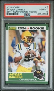 2024 SCORE JAYDEN DANIELS 35TH ANNIVERSARY ROOKIE #2 PSA 10 GEM MINT - Picture 1 of 2
