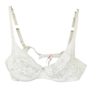Victorias Secret VS Vintage Lingerie Bridal Lace Balconette Bra Size 36B White - Picture 1 of 6