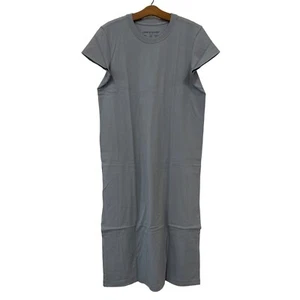 Life Is Good Short Sleeve Crusher Dress Womens Medium Midi Blue Gray Cotton NEW - Picture 1 of 6