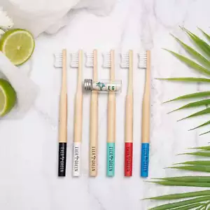Evergreen Biodegradable Bamboo Toothbrushes BPA Free Soft & Med Bristles 6 Pack - Picture 1 of 19