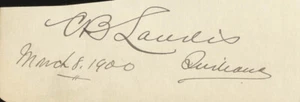 CHARLES BEARY LANDIS - SIGNATURE(S) 03/08/1900 - Picture 1 of 1
