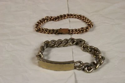 B10/ 2x Vintage Metall Armband - Am. Double + Romunda - Länge bis ca. 24 cm /357 - Bild 1 von 4