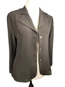Armani Collezioni Damenblazer schwarz vorne geknöpft Seidenmischung Größe 8 - Bild 1 von 10