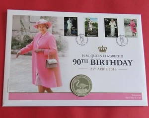 BAHAMAS 2016 QEII 90th BIRTHDAY SILVER PLATED PROOF MEDAL - cover - Picture 1 of 2