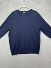 Express Sweater Adult Large Blue Extra Fine Merino Wool Crew Neck Pullover Mens
