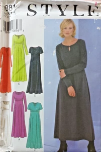 Style Sewing Pattern 2881 Misses 8-18 Knit Dress High Waist Flared Skirt Midi - Picture 1 of 6