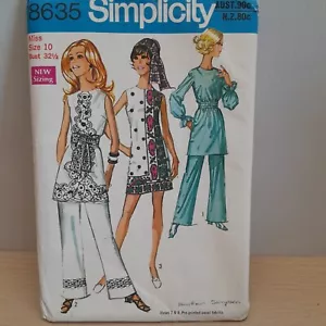 Simplicity Sewing Pattern 8635 Miss mini Dress an Pants Vtg Dress Sz 10 - Picture 1 of 10