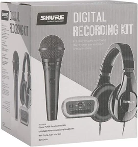 Shure Cyfrowy zestaw do nagrywania PGA58 Mikrofon SRH240A Słuchawki MVi Audio (nowe) - Zdjęcie 1 z 10