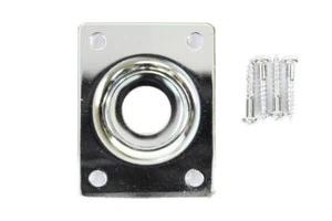 Curved Metal Guitar Bass Jack Plate in Chrome - Picture 1 of 3