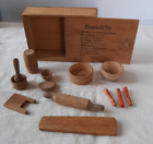 Vintage Primitive Wood Miniature Kitchen Household Set