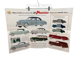 Vintage Presenting 1952 Pontiac Car Promotional Ad Brochure Poster 34” X 22” - Picture 1 of 12