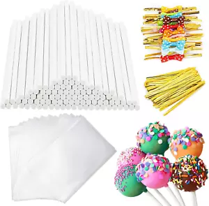 320Pcs Cake Pop Sticks and Wrappers Kit, 6Inch Lollipop Sticks with Cake Pop Bag - Picture 1 of 7