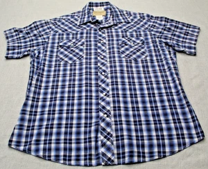 Vintage Wrangler Plaid Western Fashion Pearl Snap Shirt Men's XL - Picture 1 of 9