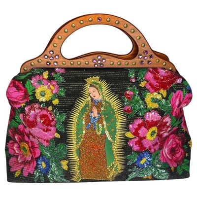 Isabella Fiore Virgin Mary Lady of Guadalupe Embroidered Beaded Bag Religious - Image 1 of 4