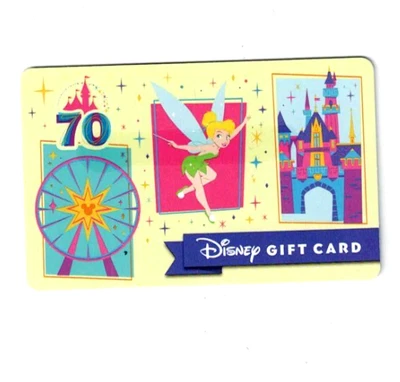 Disney Gift Card - Disneyland 70th  - Tinkerbell - Collectible Only - No Value - Image 1 of 2