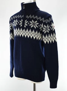 DALE OF NORWAY Mens Navy MYKING 1/2 Zip Merino Wool Pullover Sweater XL NWT - Picture 1 of 4