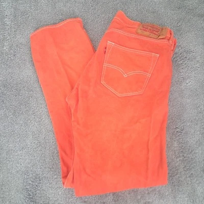 Jeans Levi's 501 Hombre 34X32 Rosa Salmón Denim Botón Mosca Pierna Recta Foto 1 de 4